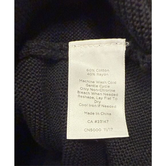 Talbots Textured Knit Top Sz. Sm. Black 3/4 Sleeves W/ Buttons - Picture 12 of 12